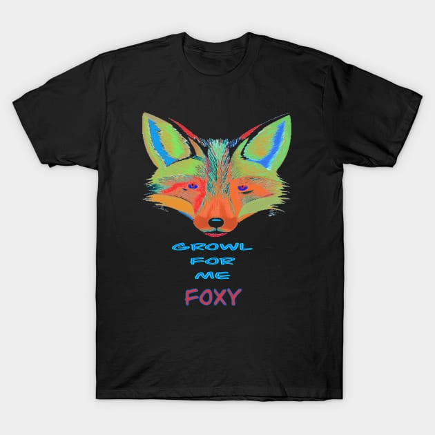 GROWL FOR ME FOXY PURPLE EYED FOX CUTE T-Shirt by sailorsam1805